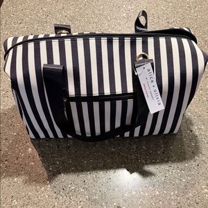 Alice + Olivia Monochrome Striped Travel Bag (NWT)